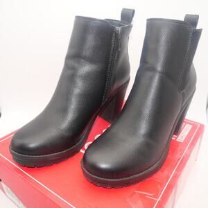 NEW Jeossy Women's 7 Black  Ankle Booties Platform Chunky Heel Boots